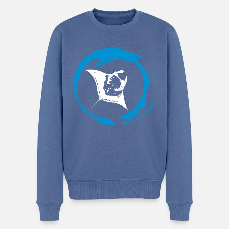 Manta im Luftblasen Kreis - Männer Premium Bio Pullover - Taubenblau