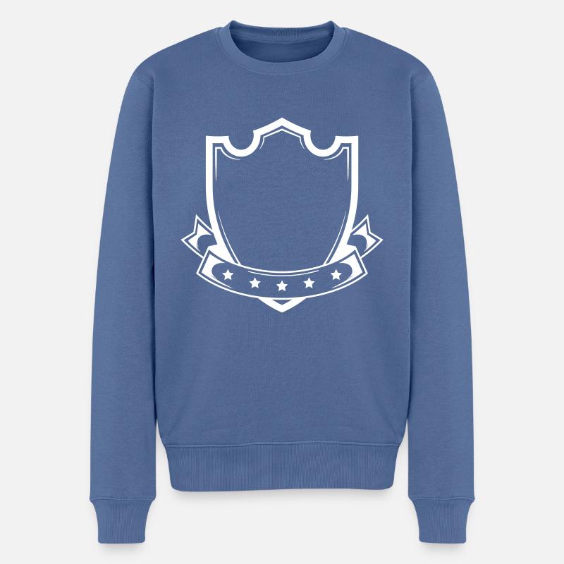 wappen leer schild form - Männer Premium Bio Pullover - Taubenblau