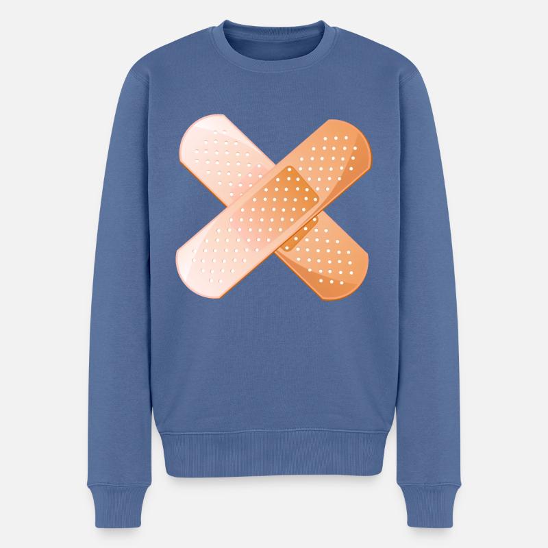 Verbands-Denken Kreuze - Männer Premium Bio Pullover - Taubenblau