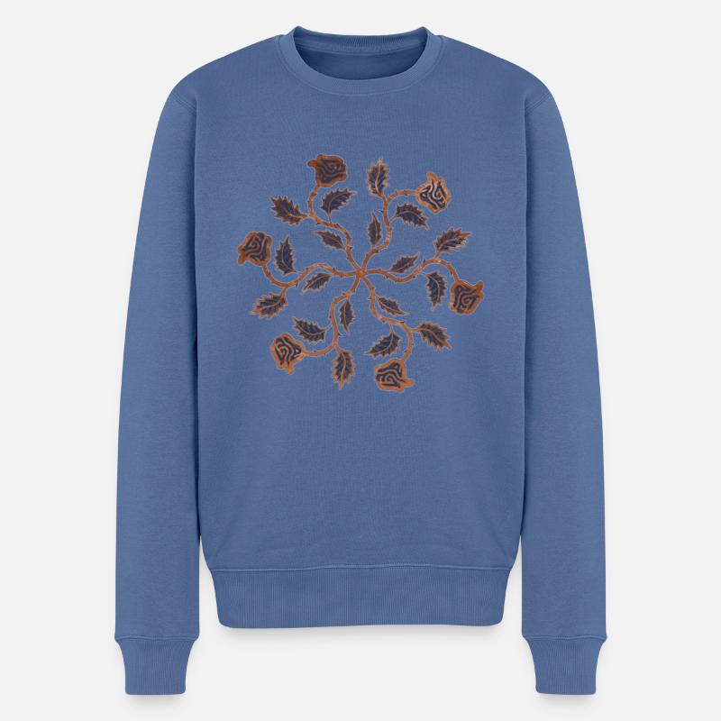 Roses en cuivre - Pull Premium bio Homme - bleu pigeon
