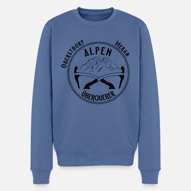 Alpenüberquerer - Männer Premium Bio Pullover - Taubenblau