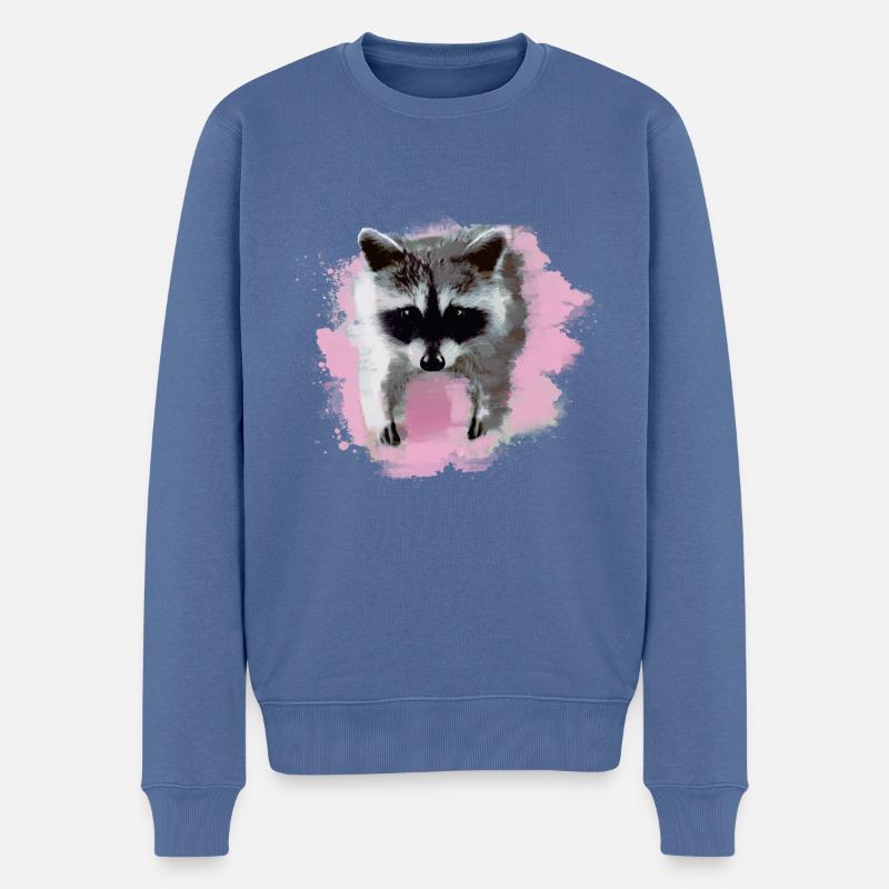 waschbär,bär,graffiti,malerei,rosa,obst - Männer Premium Bio Pullover - Taubenblau