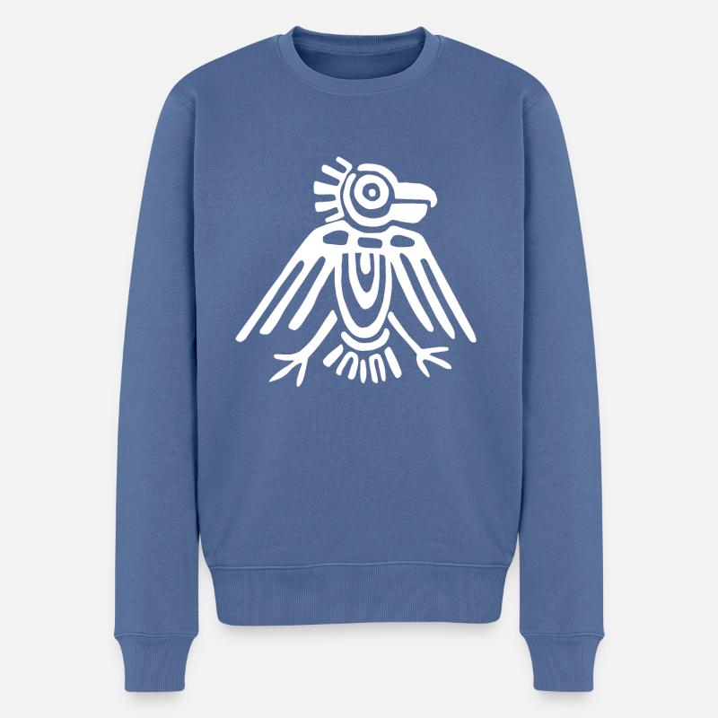 Maya Kultur - Männer Premium Bio Pullover - Taubenblau