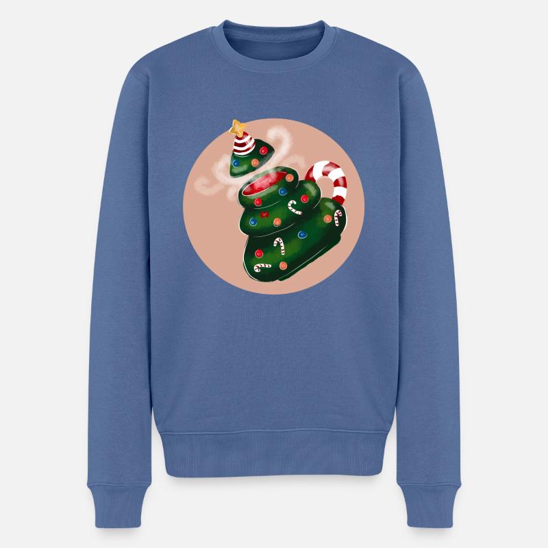 Weihnachtstasse Baum - Männer Premium Bio Pullover - Taubenblau