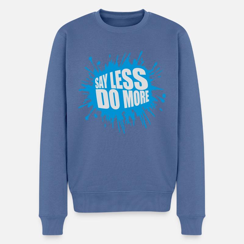 Dire moins faire plus - Pull Premium bio Homme - bleu pigeon