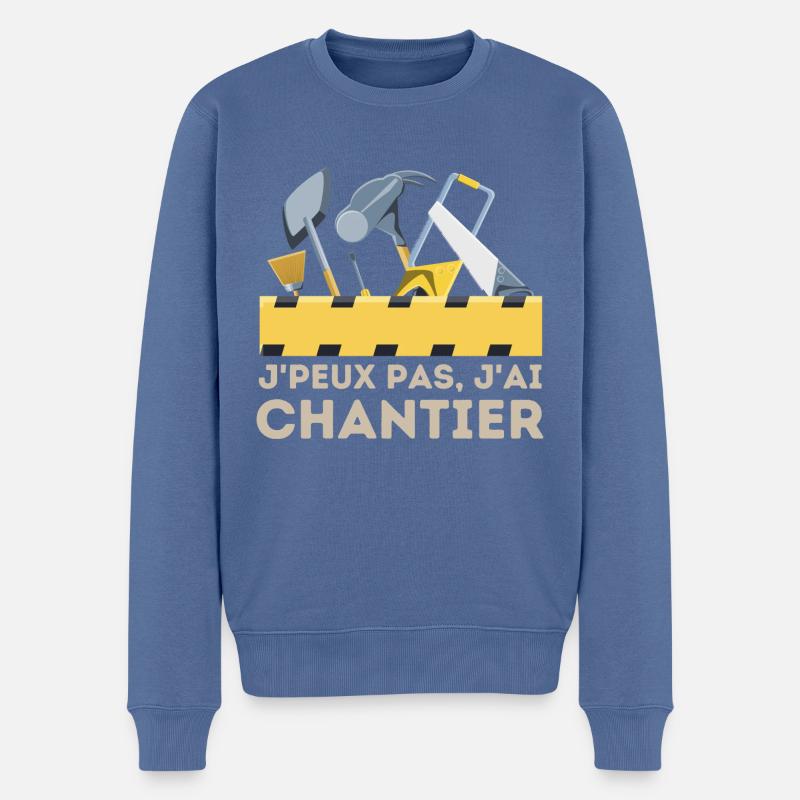Chantier de construction - Pull Premium bio Homme - bleu pigeon