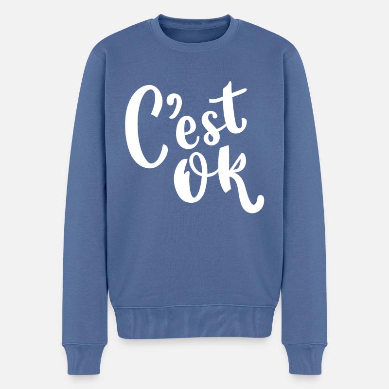 C'est ok - Pull Premium bio Homme - bleu pigeon
