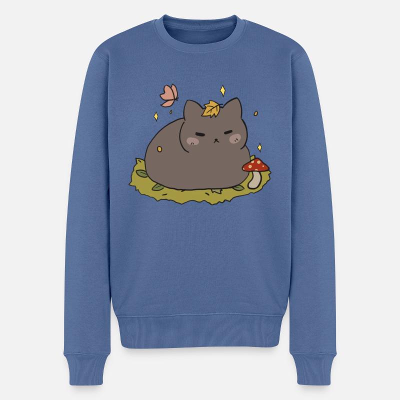 Chat d’automne - Pull Premium bio Homme - bleu pigeon