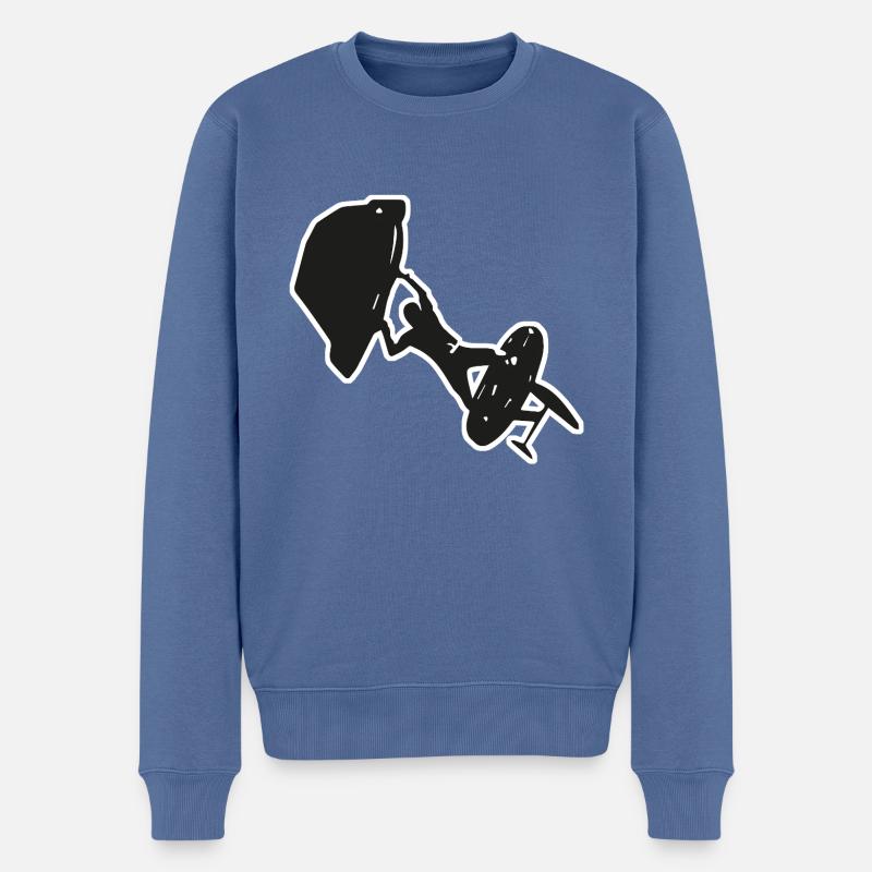 Le wingfoil - Pull Premium bio Homme - bleu pigeon