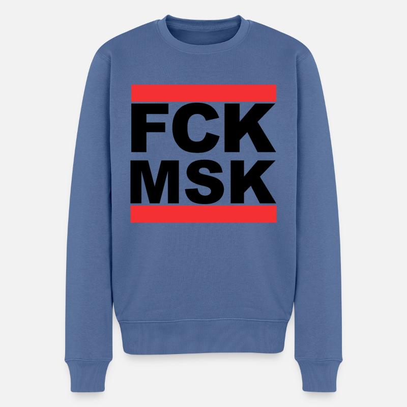 FCK MSK - Männer Premium Bio Pullover - Taubenblau
