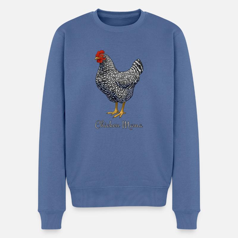 Huhn Mama Black Barred Plymouth Rock Hen Mutter - Männer Premium Bio Pullover - Taubenblau