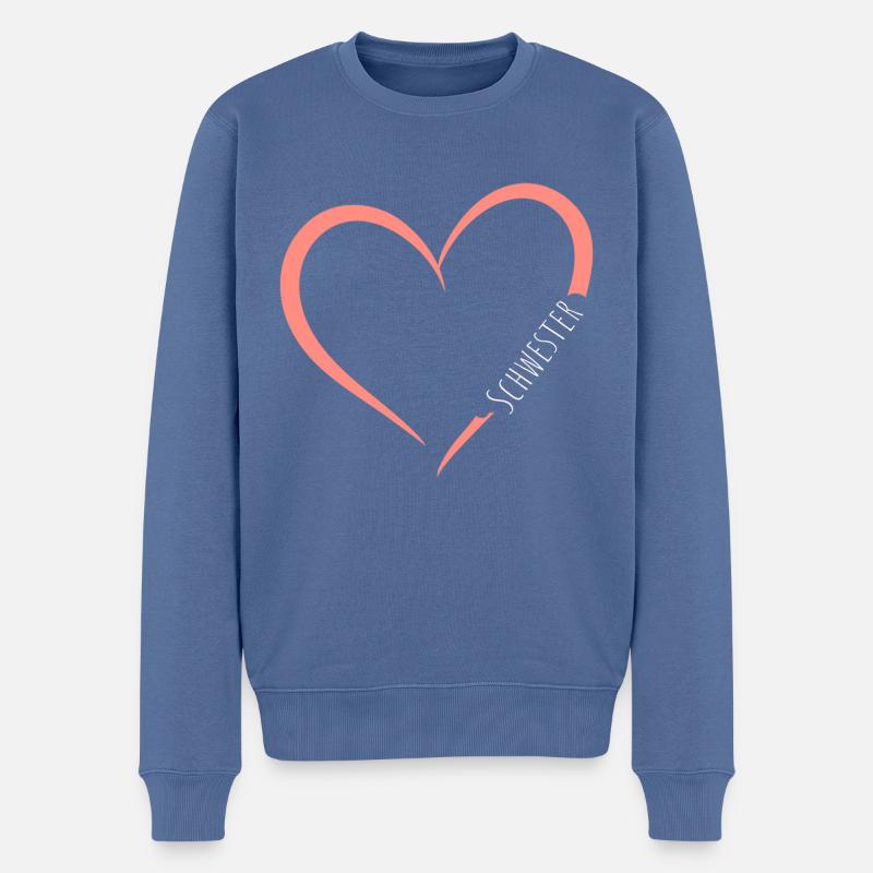 Schwesterherz Schwester Freundin Geschenk - Männer Premium Bio Pullover - Taubenblau
