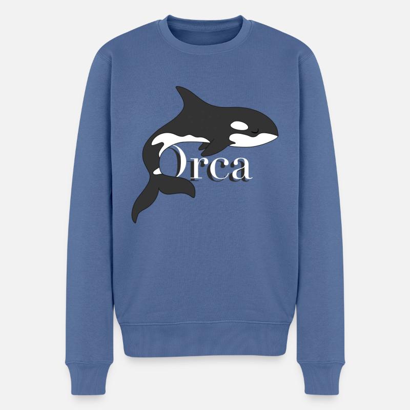 Orca Dream – Épaulard majestueux - Pull Premium bio Homme - bleu pigeon