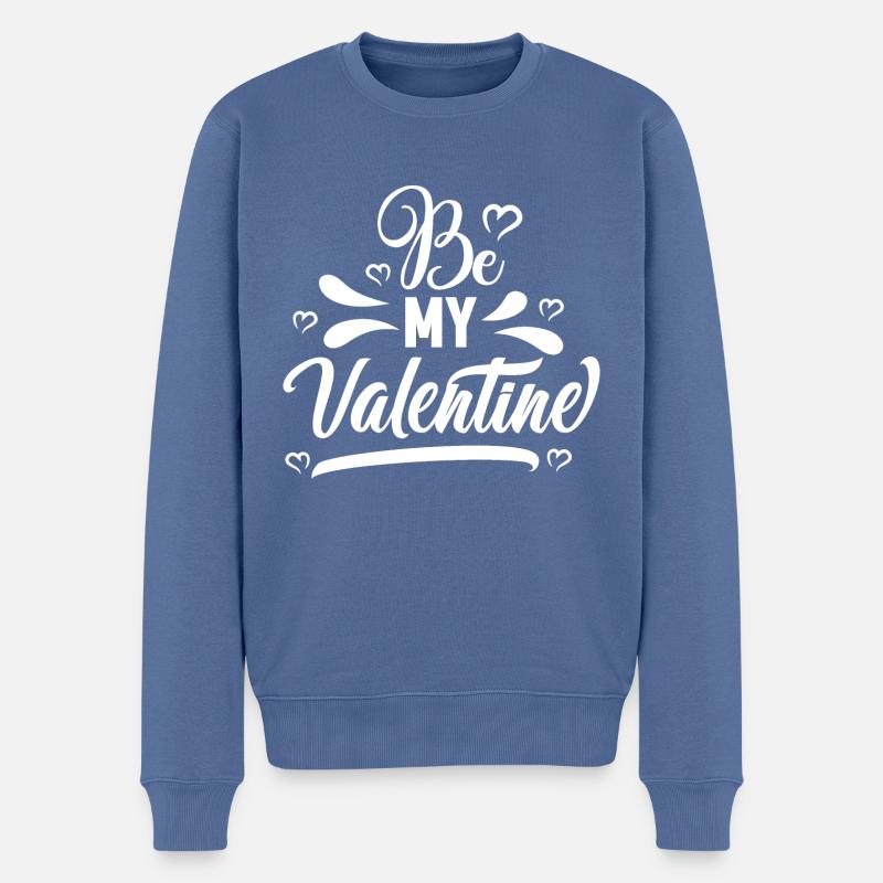 Be my valentine - Pull Premium bio Homme - bleu pigeon