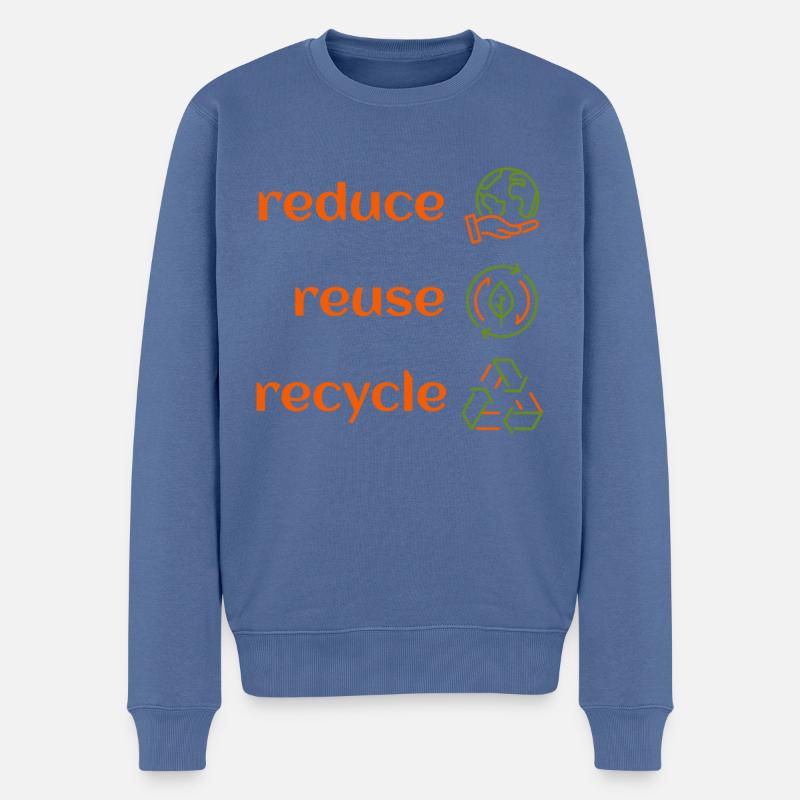 Umweltschutz - reduce, reuse, recycle - Männer Premium Bio Pullover - Taubenblau