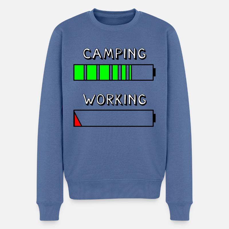Rechargement de camping - Pull Premium bio Homme - bleu pigeon