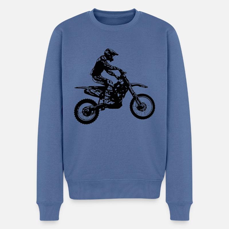Pilote MX - Pull Premium bio Homme - bleu pigeon