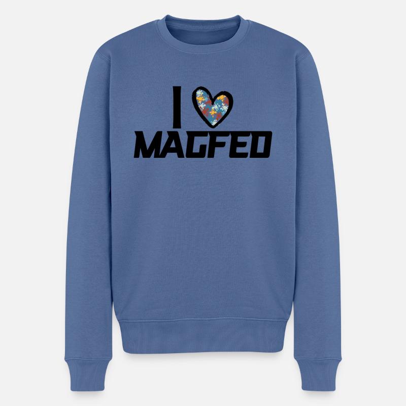 I Love Magfed - Männer Premium Bio Pullover - Taubenblau