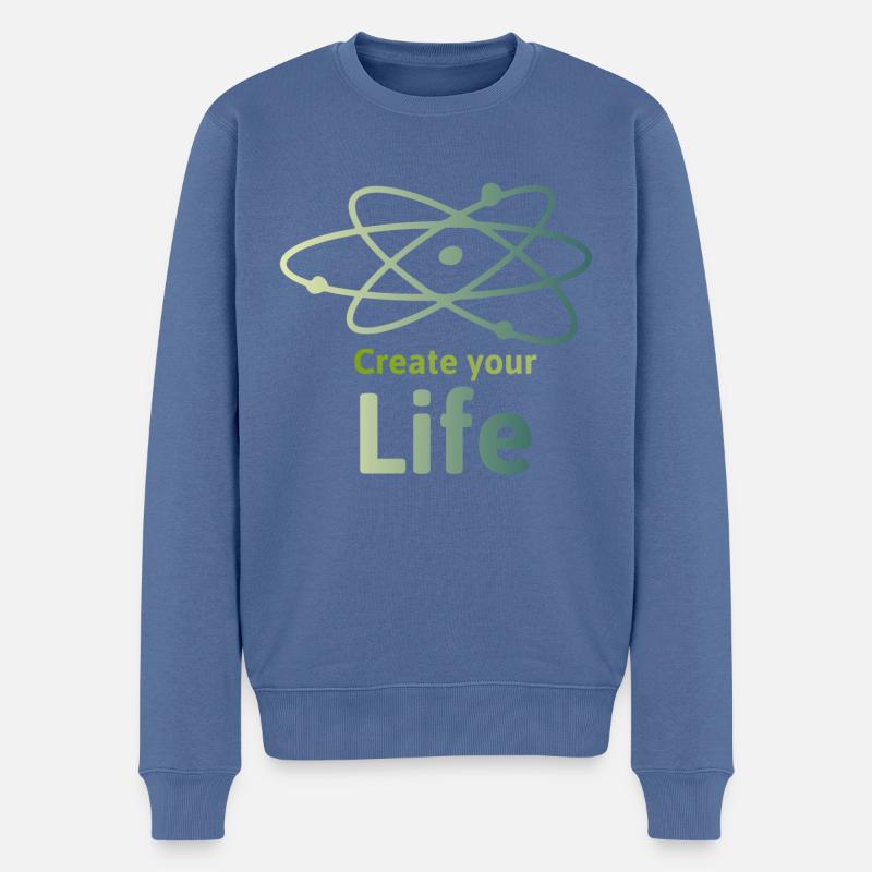 Create your Life - Männer Premium Bio Pullover - Taubenblau