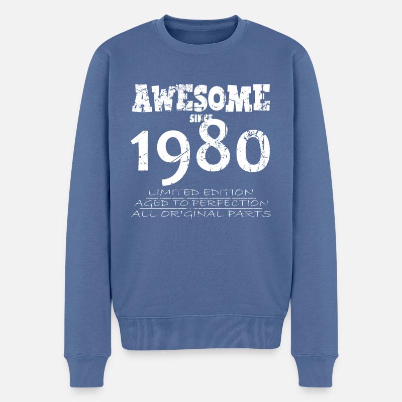 1980 - 44e anniversaire légendaire - Pull Premium bio Homme - bleu pigeon
