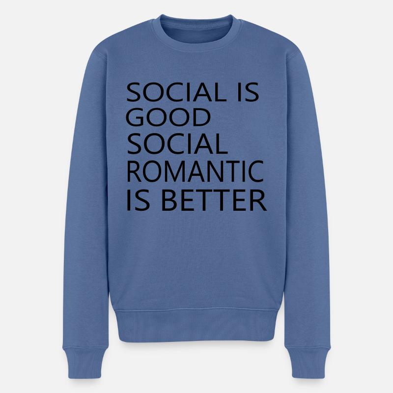 Social romantic - Männer Premium Bio Pullover - Taubenblau