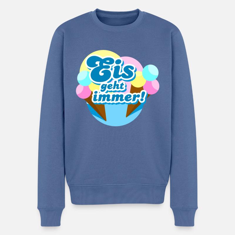 Eis geht immer! - Männer Premium Bio Pullover - Taubenblau