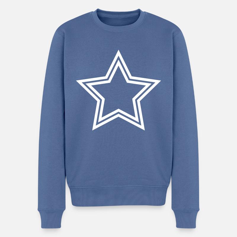 stern symbol - Männer Premium Bio Pullover - Taubenblau