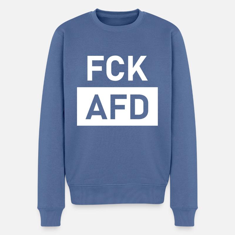 FCK AFD - Männer Premium Bio Pullover - Taubenblau