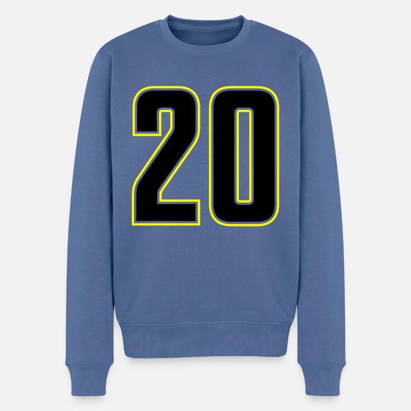 20 zahl - Männer Premium Bio Pullover - Taubenblau