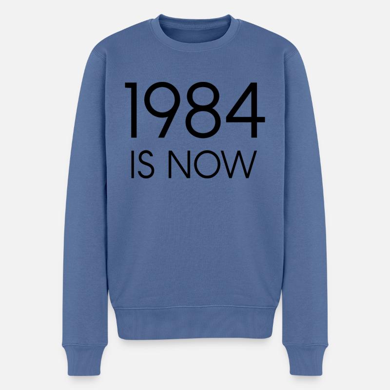 1984 ist jetzt - Männer Premium Bio Pullover - Taubenblau