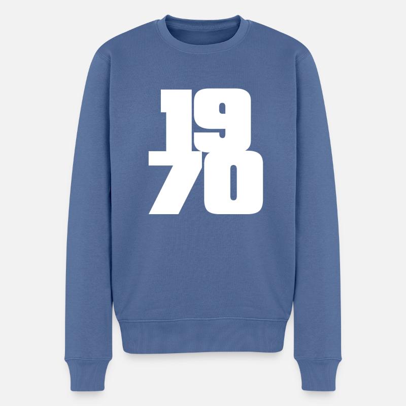 1970 - Männer Premium Bio Pullover - Taubenblau