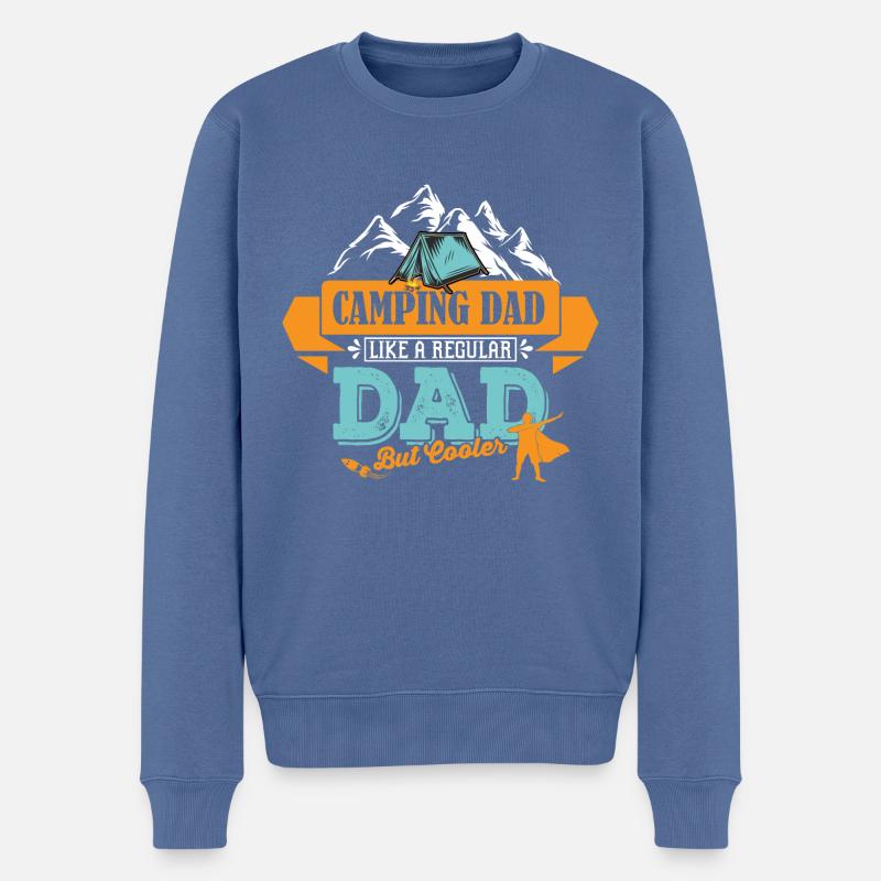 Camping Vater Papa cooler - Männer Premium Bio Pullover - Taubenblau