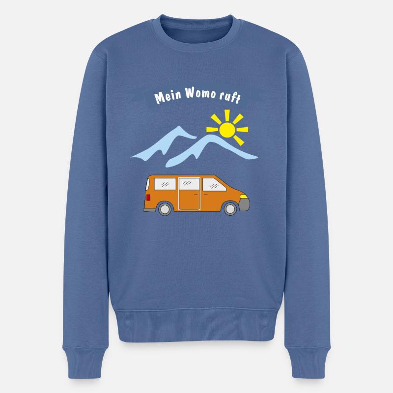 womo ruft - Männer Premium Bio Pullover - Taubenblau