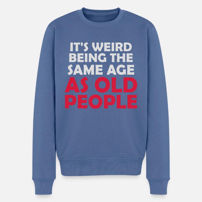 being old people age - Männer Premium Bio Pullover - Taubenblau