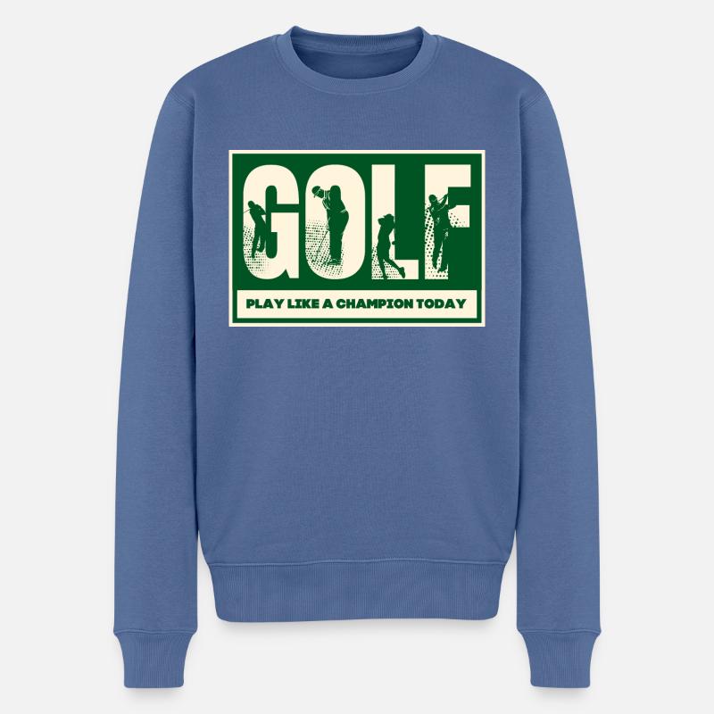 Golf Love - Männer Premium Bio Pullover - Taubenblau