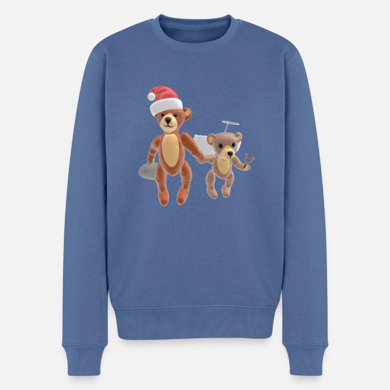 Ours de Noël 3D - Pull Premium bio Homme - bleu pigeon
