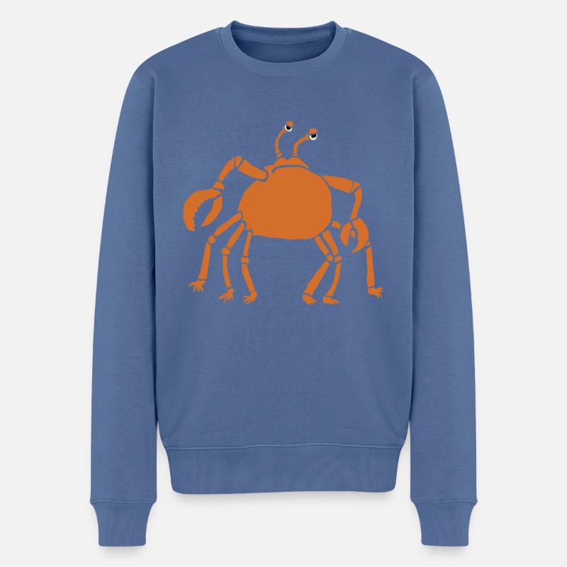 mürrische Krabbe - Männer Premium Bio Pullover - Taubenblau