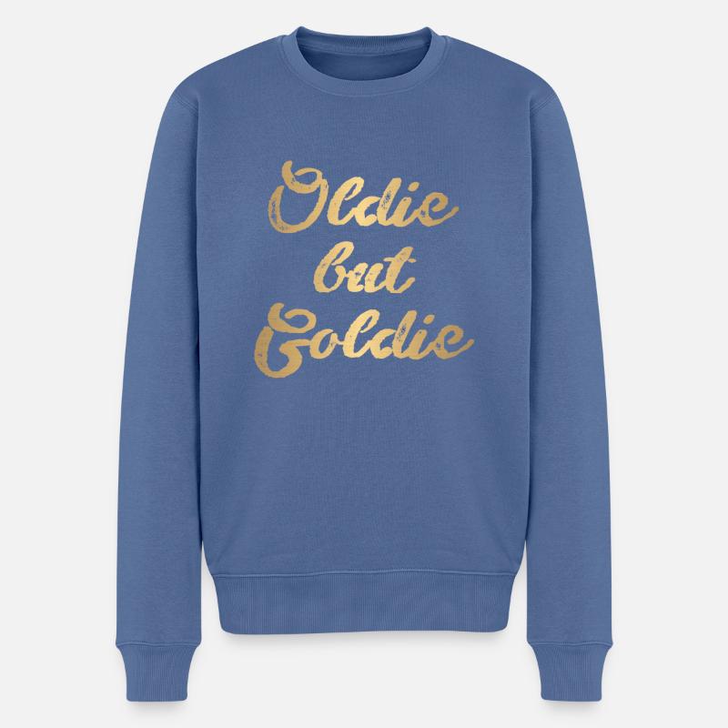 oldie mais goldie,gold,oldie,oldtimer - Pull Premium bio Homme - bleu pigeon