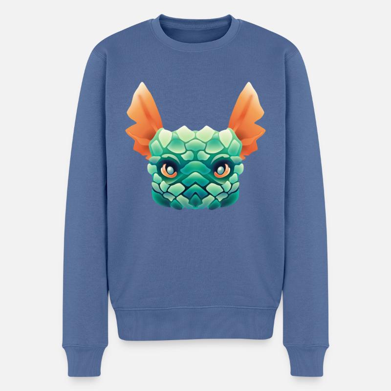 Drachenkopf - Männer Premium Bio Pullover - Taubenblau