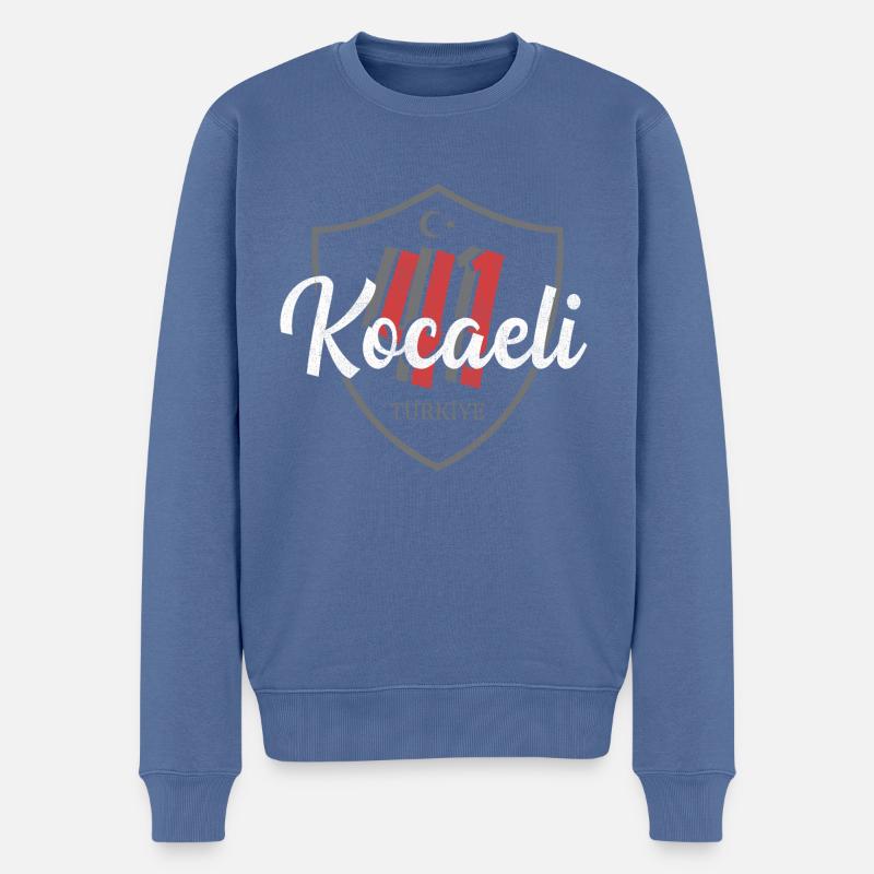 Kocaeli - Männer Premium Bio Pullover - Taubenblau