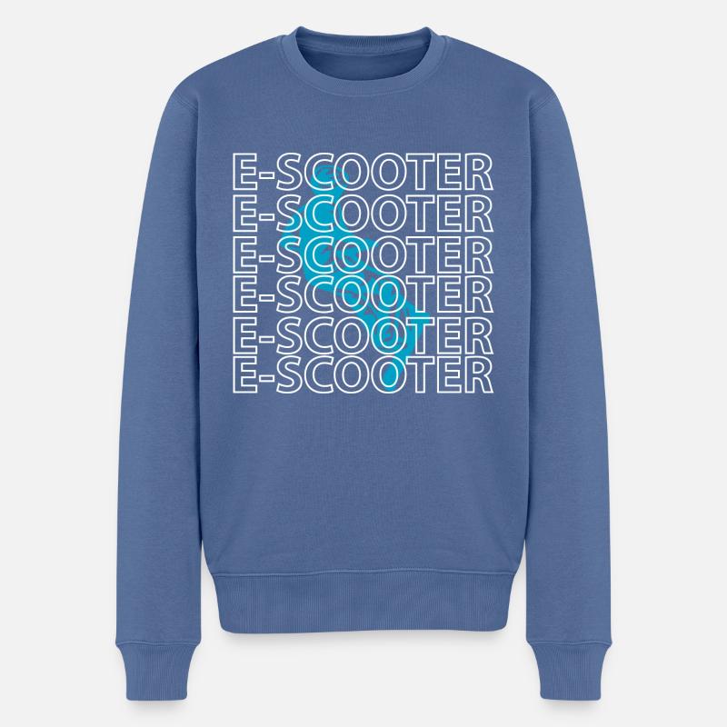 E-Scooter E-Roller Scooter - Männer Premium Bio Pullover - Taubenblau