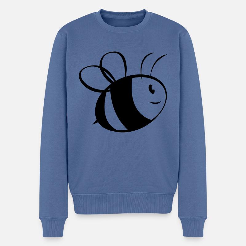 Bee - Männer Premium Bio Pullover - Taubenblau