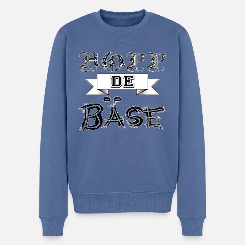 Hopp de Bäse - Männer Premium Bio Pullover - Taubenblau