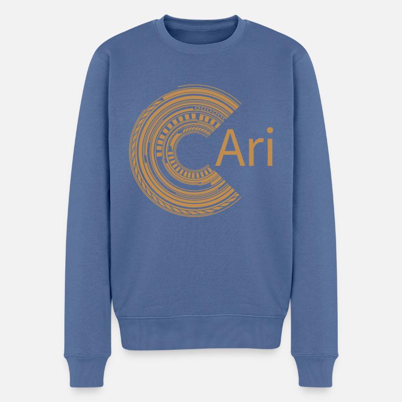 Für Ari - Männer Premium Bio Pullover - Taubenblau