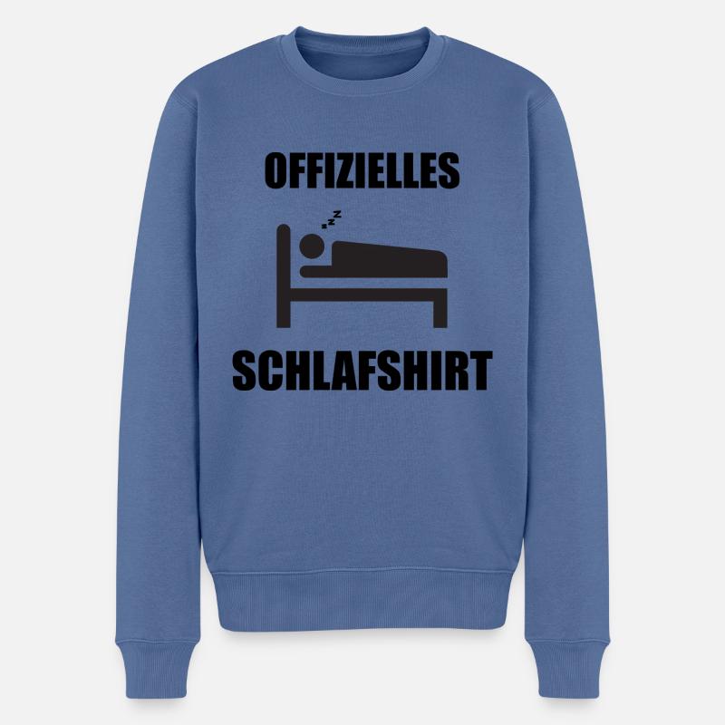 Offizielles Schlafshirt - Männer Premium Bio Pullover - Taubenblau