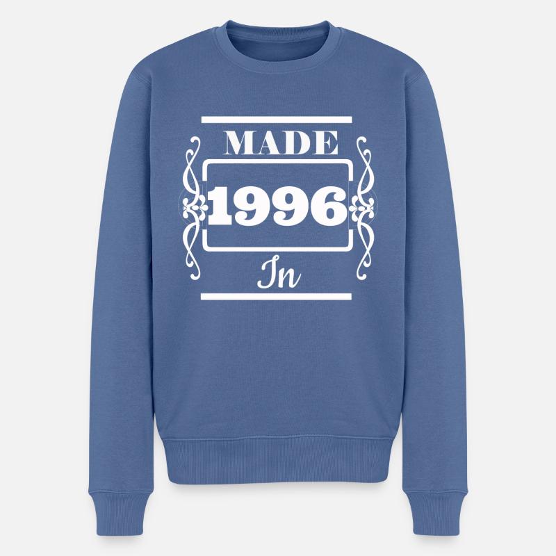 Hergestellt im Baujahr 1996 - Männer Premium Bio Pullover - Taubenblau