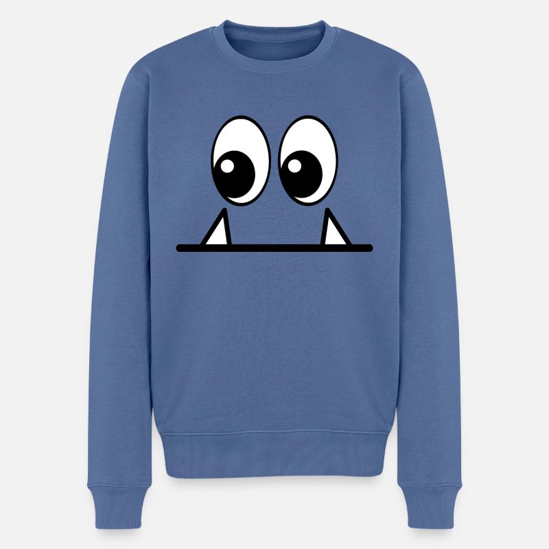 Kleines Monsterchen - Männer Premium Bio Pullover - Taubenblau
