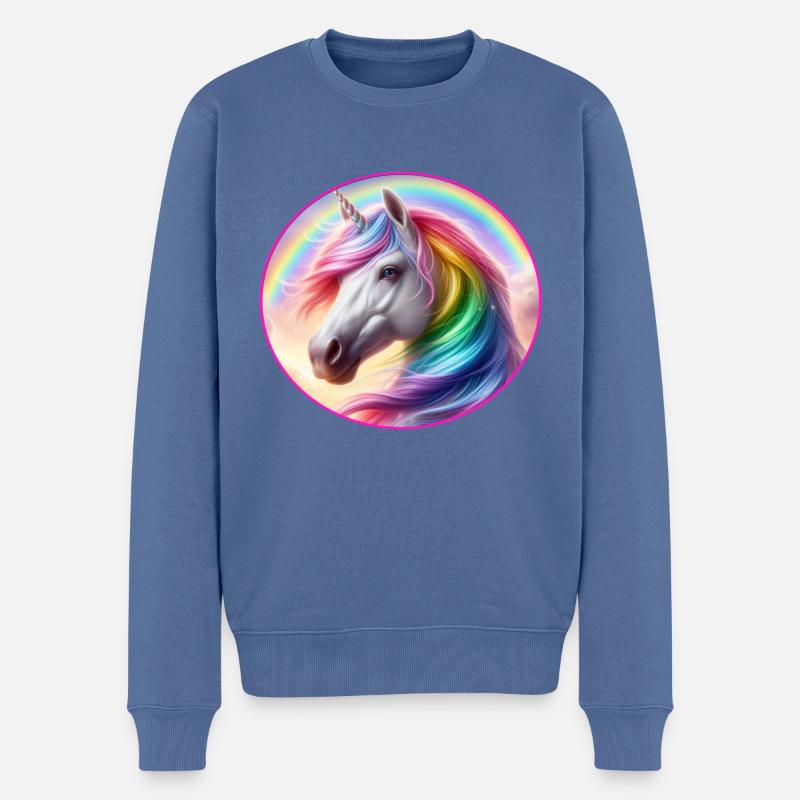 einhorn2 - Männer Premium Bio Pullover - Taubenblau