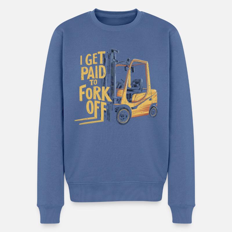 Ich werde fürs Gabeln bezahlt! - Männer Premium Bio Pullover - Taubenblau