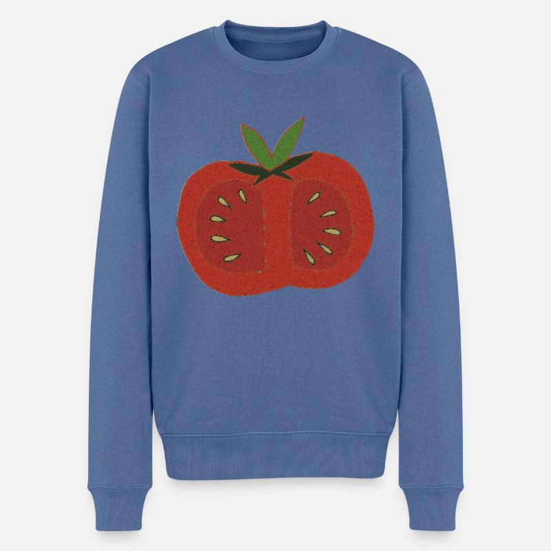tomate gewebe - Männer Premium Bio Pullover - Taubenblau
